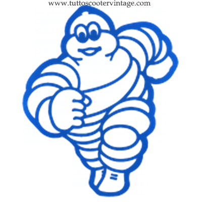 Stickers Michelin bleu fond blanc 15 cm