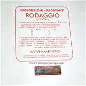 Autocollant rodage vespa 4 vitesse rouge