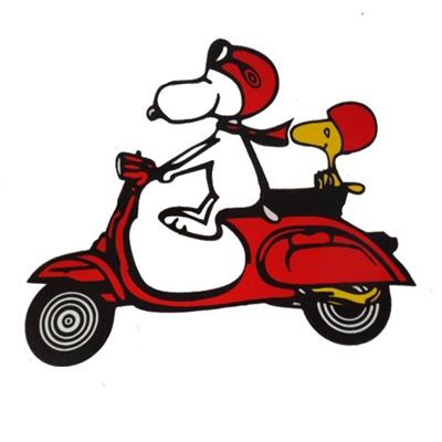Stickers vespa Snoopy Rouge