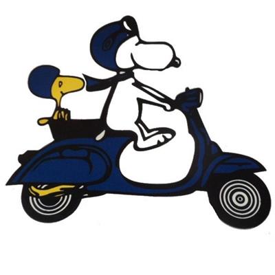 Stickers vespa Snoopy Bleu